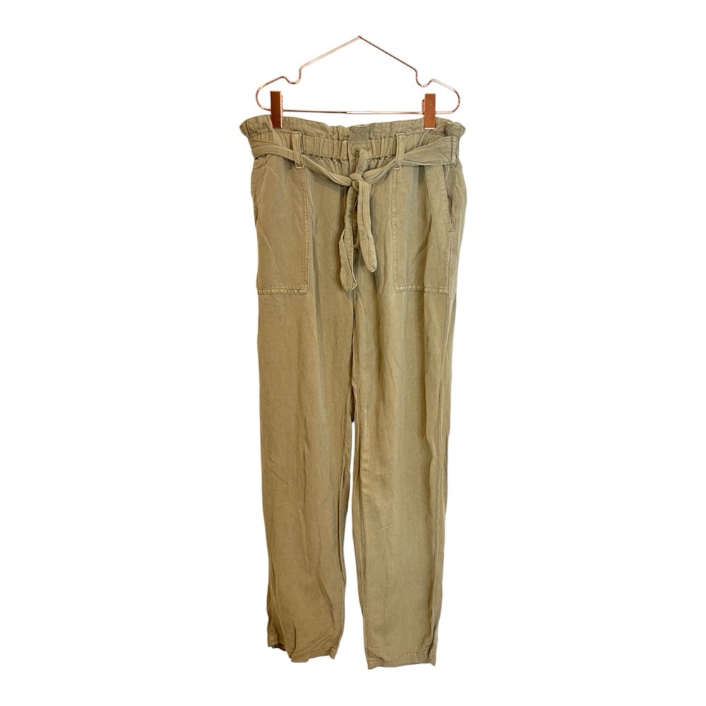 Lucky Brand Linen Drawstring Cargo Straight Leg Pants